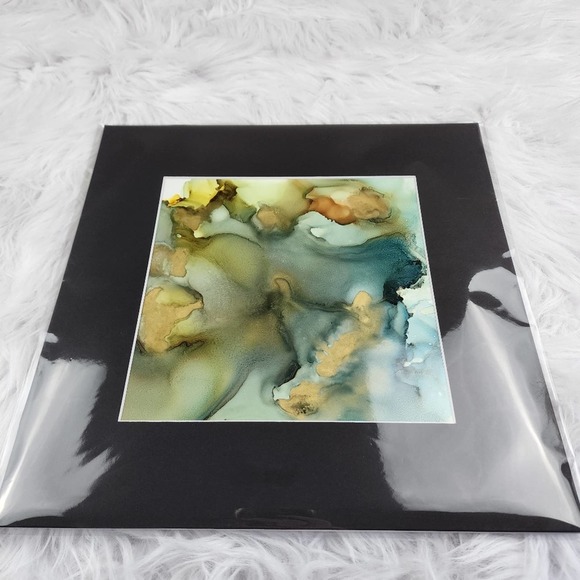 Original Alcohol Ink on Grafix & Matted in Black - Picture 7 of 7